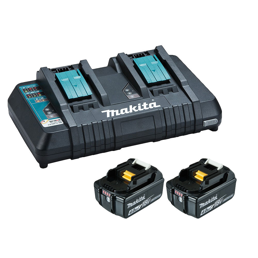 MAKITA 198928-5 18V DUAL BATTERY CHARGER WITH 2X5AH BATTERY'S