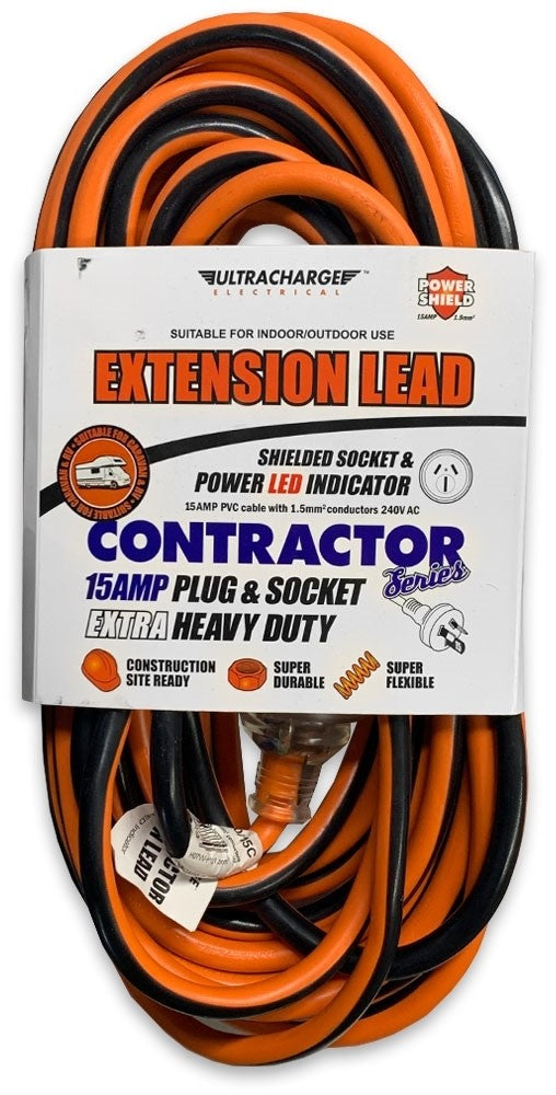 20M EXTENSION LEAD 15AMP LEAD, 15 AMP PLUG