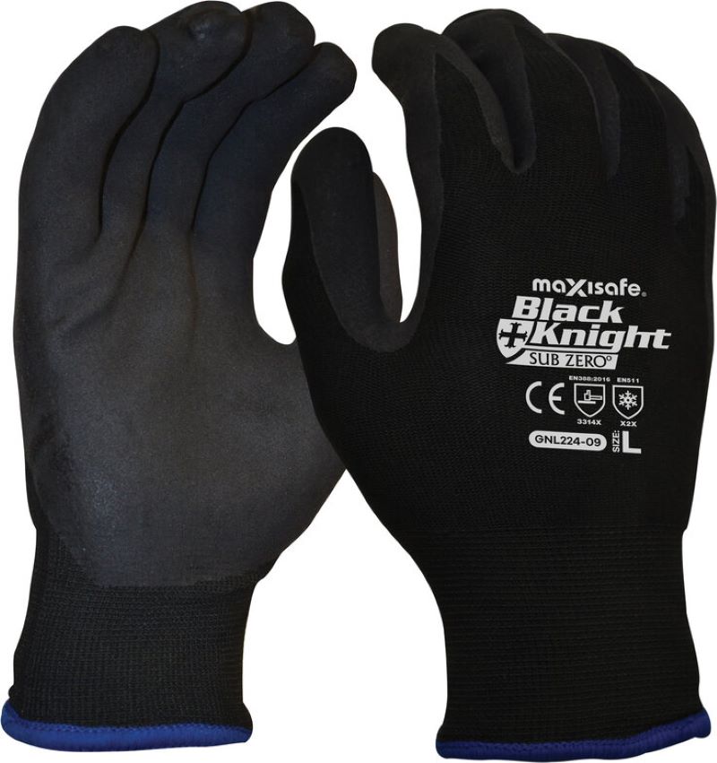 BLACK KNIGHT SUB ZERO' THERMALLY LINED GLOVE WITH LATEX GRIP