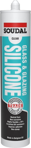 SOUDAL GLASS & GLAZING SILICONE  300ml TRANSLUCENT