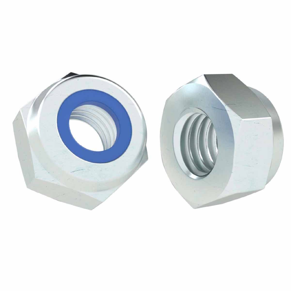 NYLOC NUT  ZNC UNC 1/4