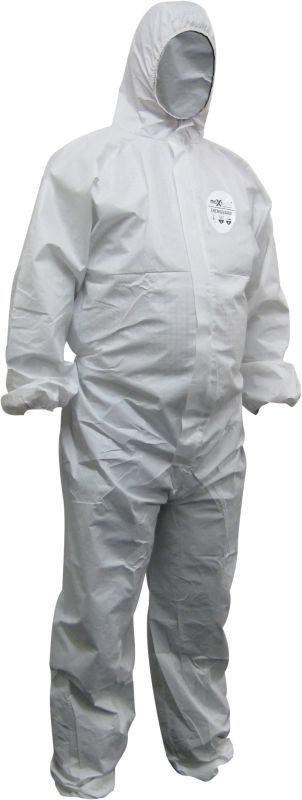 CHEMGUARD' SMS DISPOSABLE COVERALLS - WHITE - LARGE