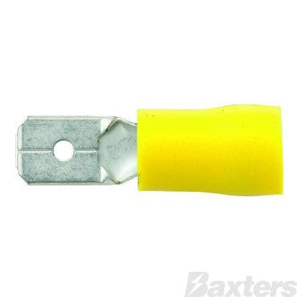 MALE BLADE TERMINALS (PUSH ON) INSULATED YELLOW 6.4 X 0.8MM