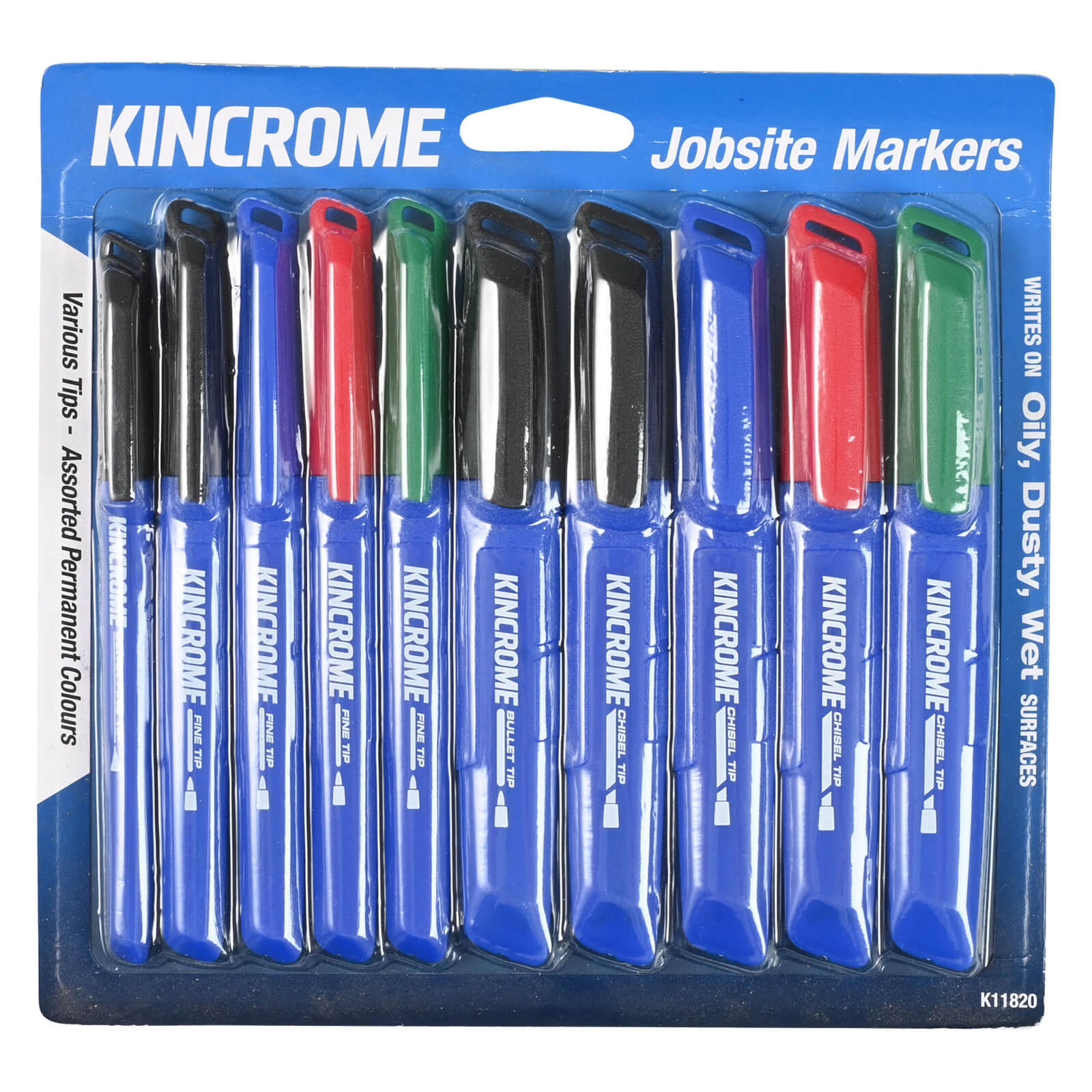 KINCROME K11820 MARKER STARTER PACK 10 PEICE ASSORTED