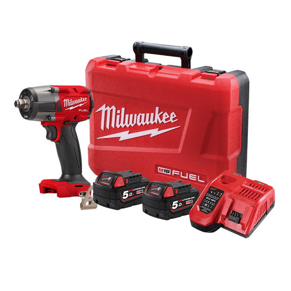 MILWAUKEE 18V FUEL™ 2 X 5.0AH 1/2" NEXT GEN MID-TORQUE IMPACT WRENCH KIT