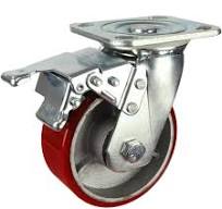 350 KG SWIVEL PLATE TOTAL BRAKE 125MM POLYURETHANE