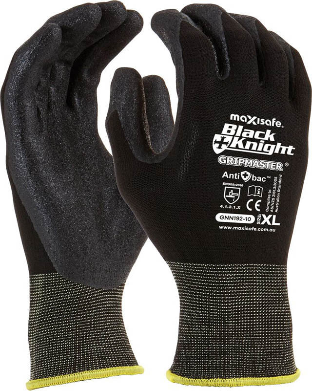 BLACK KNIGHT' NYLON GLOVE WITH GRIPMASTER PALM COATING XL