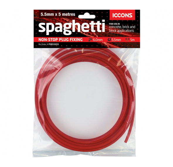 RED SPAGHETTI ROLL 5.5MM X 5M (SHORT)