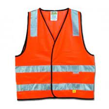 HI-VIS ORANGE SAFETY VEST - DAY/NIGHT USE - MEDIUM