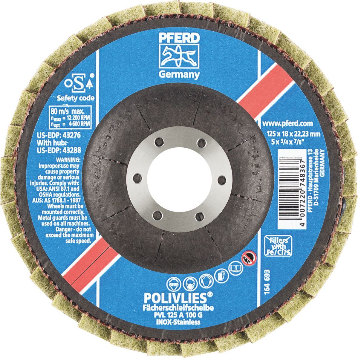 PFERD PVL 125 A COARSE 100G POLIFAN - BROWN