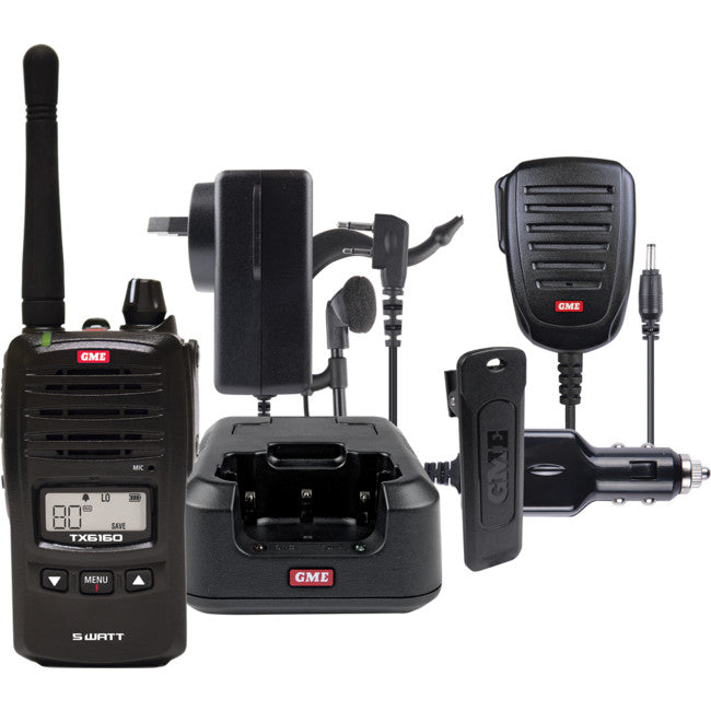 GME 5W UHF TRANSCEIVER TX6160 WITH  ACCESSORIES