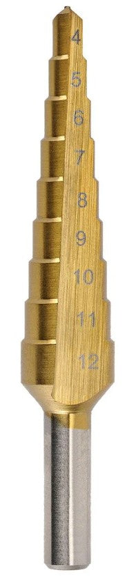 4-12 X 1MM - STEP DRILL- TITANIUM NITRIDE