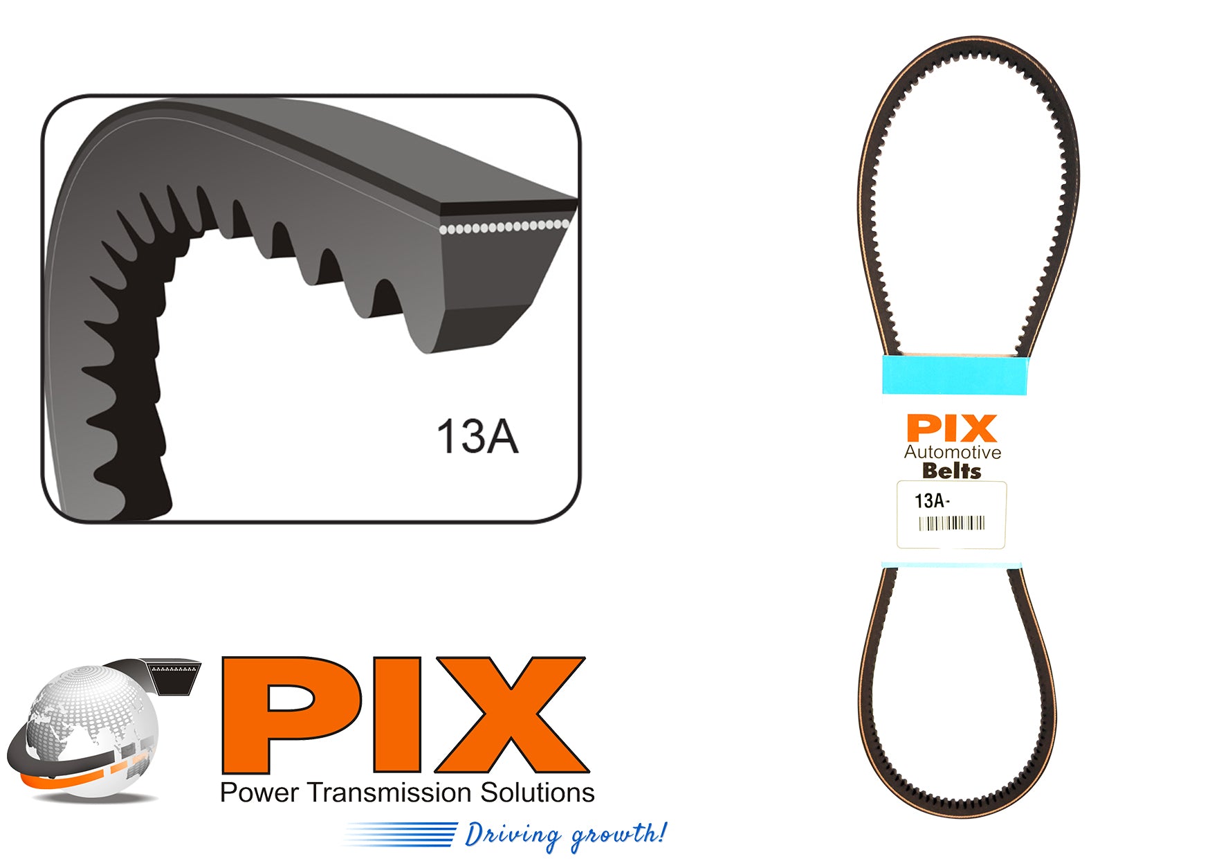 Automotive Belt Cogged PIX 13A Section 1270mm Effective Length