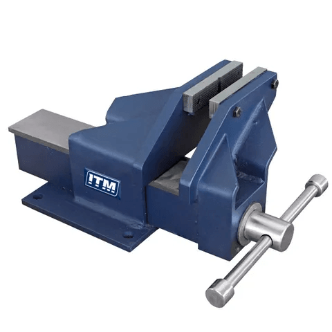 ITM FABRICATED STEEL BENCH VICE OFFSET JAW 100MM