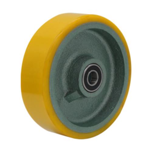 125MM POLYURETHANE TYRED CAST IRON CENTRED WHEEL 1/2" AXLE PU549-501