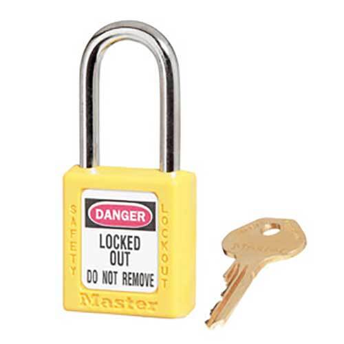 0410 ZENEX 38MM THERMOPLASTIC SAFETY PADLOCK YELLOW