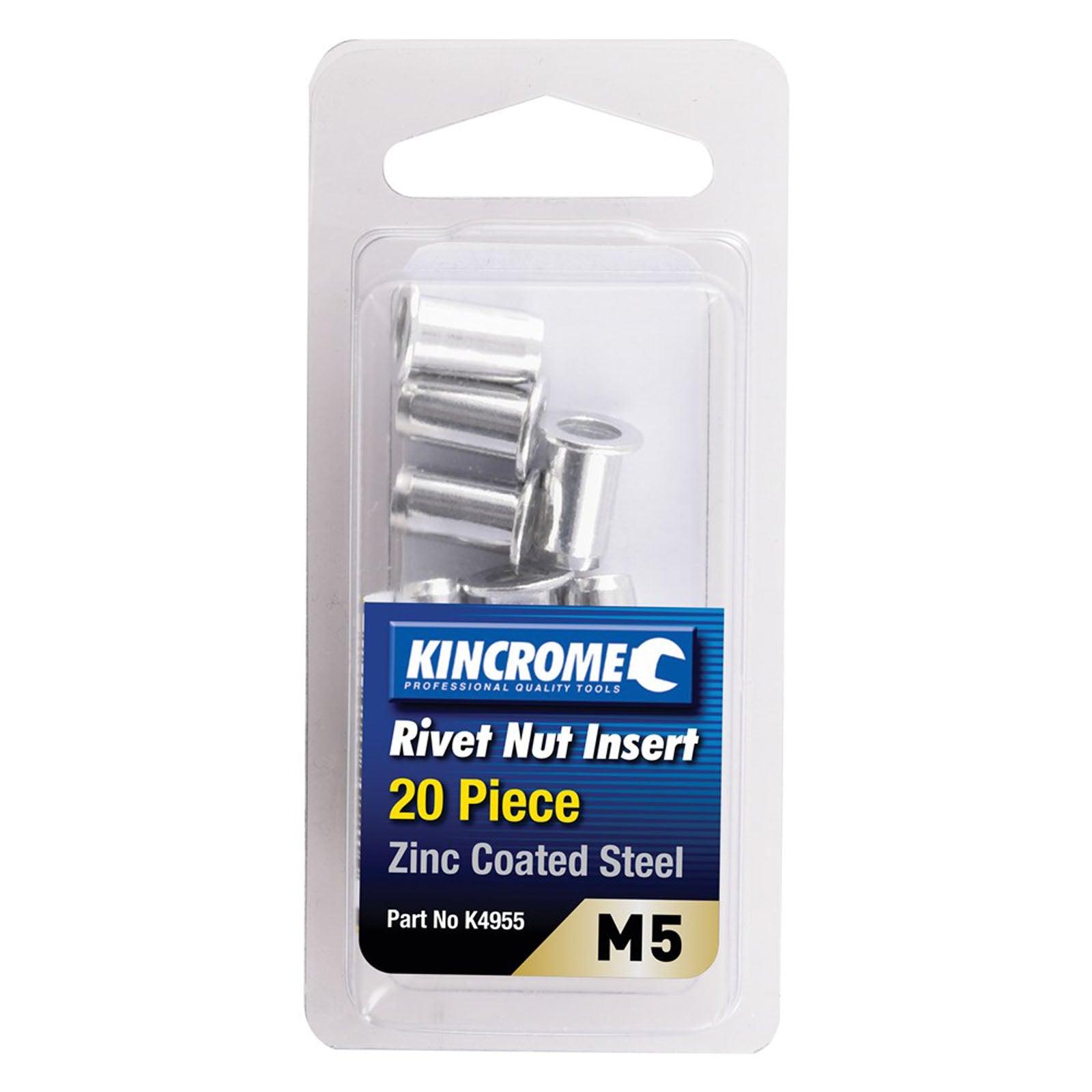 KINCROME K4955 NUTSERT ZINC STEEL M5 20 PIECE