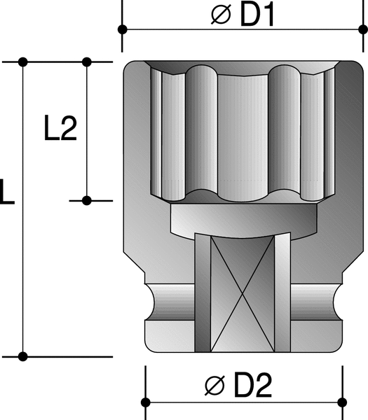 1-5/8 X 1" DRIVE DOUBLE SQUARE IMPACT SOCKET