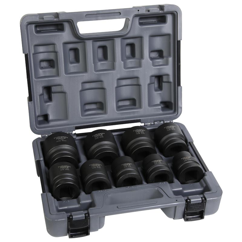 TYPHOON 72610 1" DR 9PC STD IMPACT SOCKET SET AF 1" TO 2