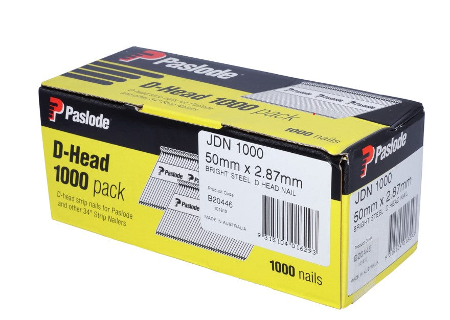 PASLODE IMPULSE 50 X 2.87MM BRT FRAMING NAILS & FUEL CELLS