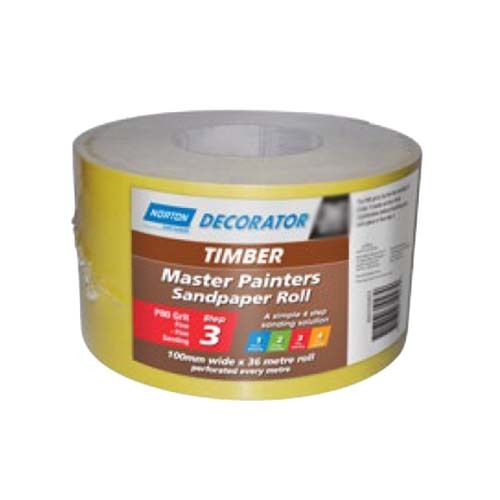 115MM X 10M A123 P60 MASTER PAINTERS SANDPAPER ROLLS (TIMBE