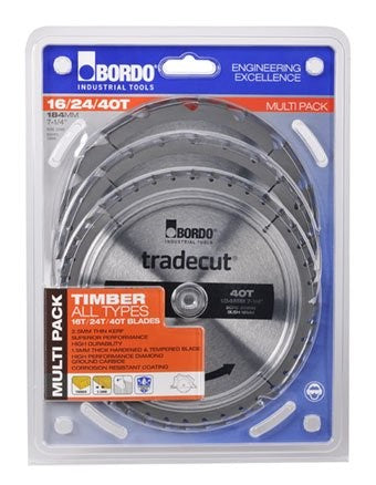 TRADECUT SAW 3 PACK 184MM (7.1/4") 16/24T/40T