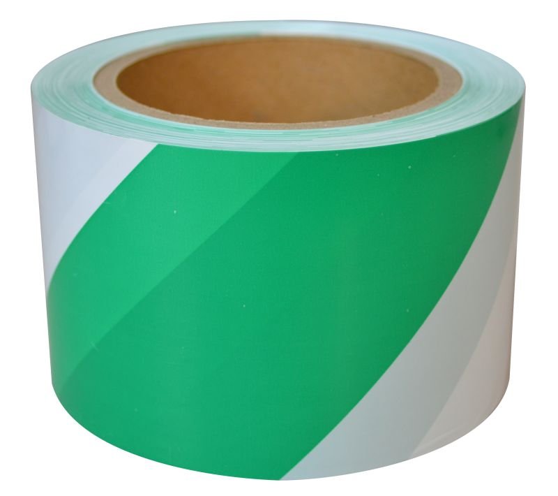 GREEN & WHITE TAPE 75MM X 100MTR