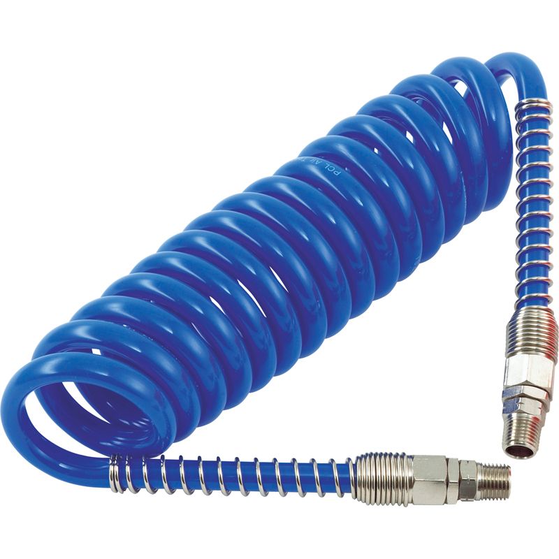 2 MTR X 8 MM POLY RECOIL HOSE C/W 1/4 BSPTM ENDS