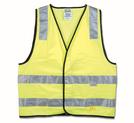 HI-VIS YELLOW SAFETY VEST - DAY/NIGHT USE - MEDIUM