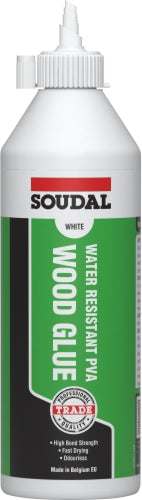 SOUDAL WATER RESISTANT PVA WOOD GLUE  500ml WHITE