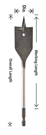 26MM X 150MM FLAT WOOD SPADE BIT 1/4 HEX