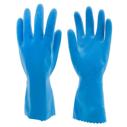 Silverlined Latex Rubber Household Gloves-Blue S9 - X-LARGE