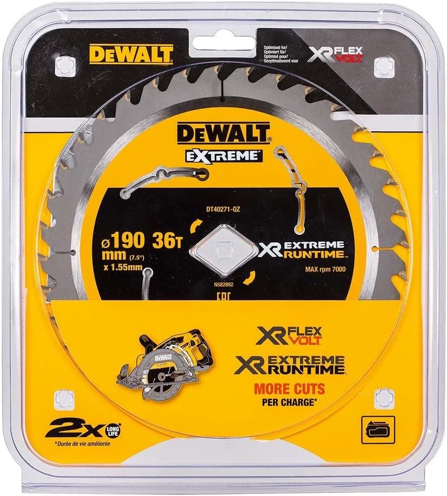 DEWALT DT40271-QZ 190MM (7-1/2) 36T DIAMOND BORE CIRCU BLADE