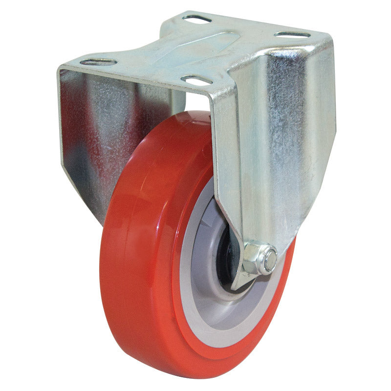 125MM POLYURETHANE TYRE ON NYLON CENTRE WHEEL 200KG CAPACITY CASTOR