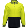 MICRO MESH POLO CLASS D L/S YEL/NAV MEDIUM