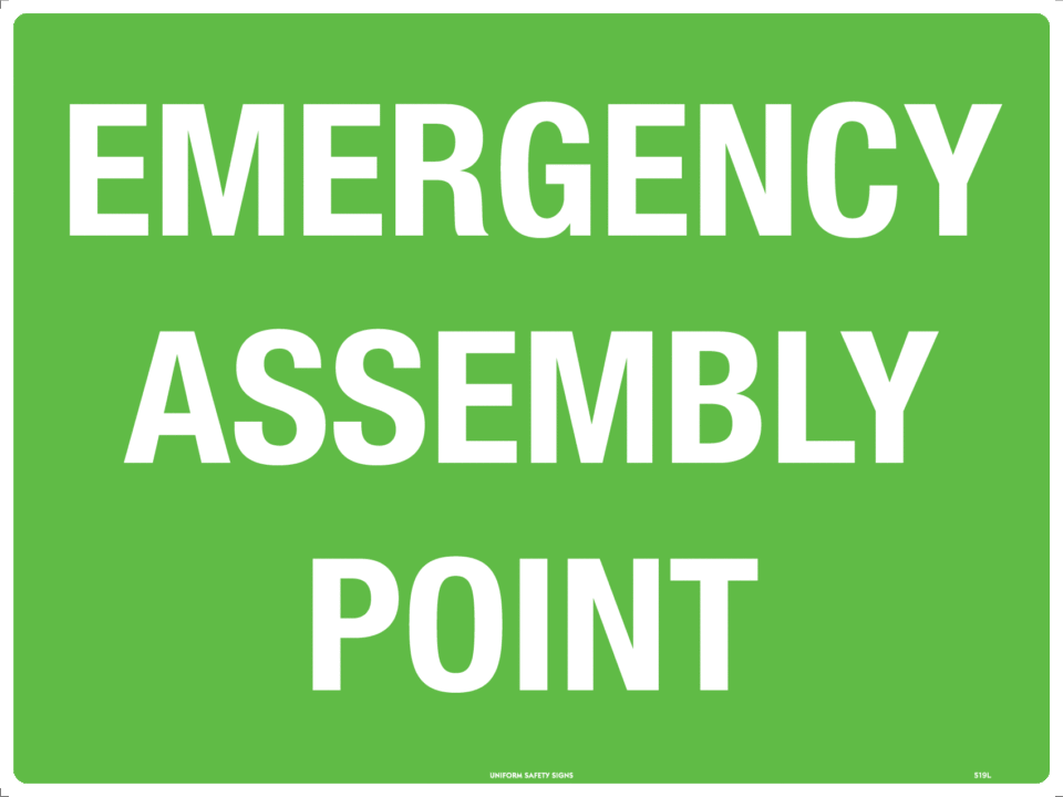 EMERGENCY ASSEMBLY POINT - METAL - 300 X 225MM