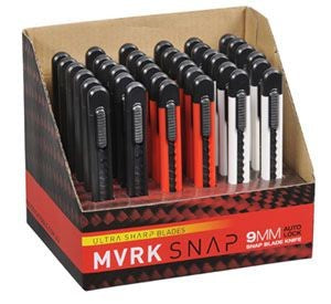 MVRK 9MM ULTRA SHARP AUTO LOCK KNIVES COUNTER DISPLAY 36 PIE