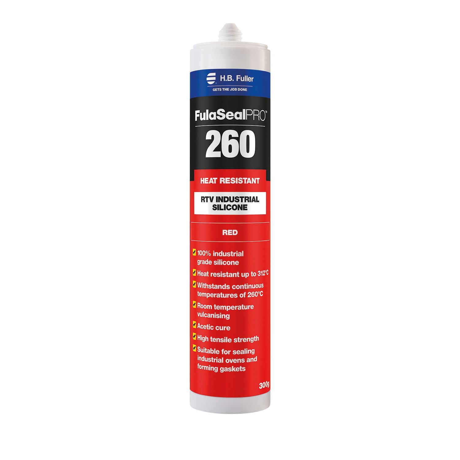 FULASEALPRO 260 HI TEMP SILICONE RED 300G