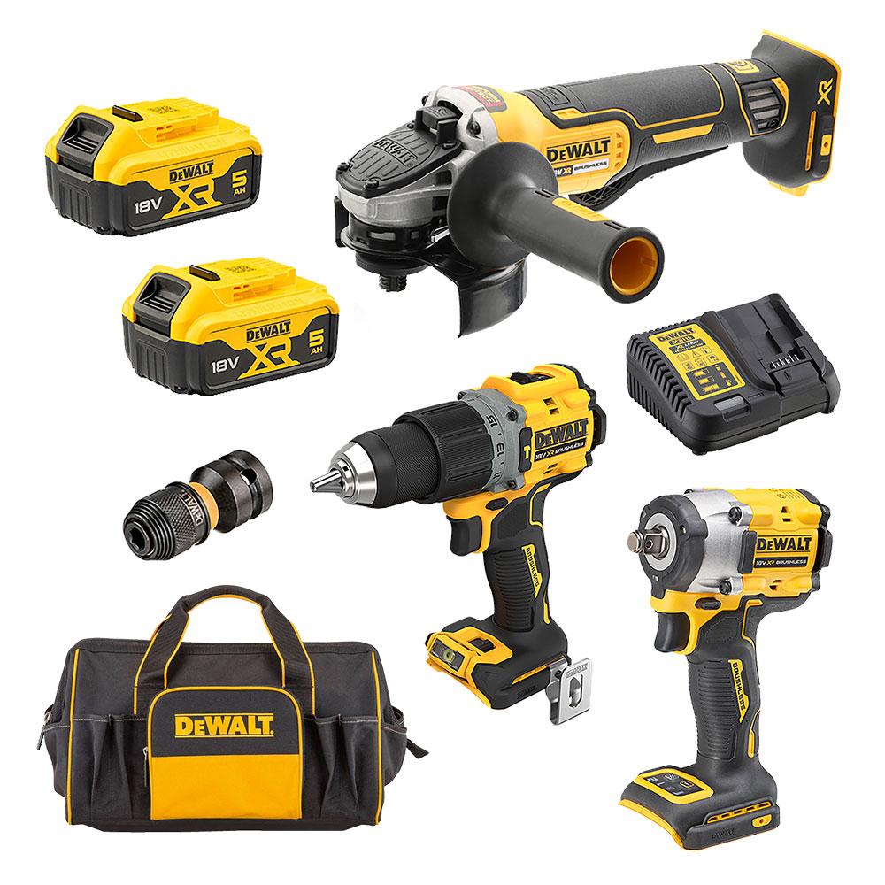 DEWALT 3 PCE COMBO KIT DRILL DRIVER GRINDER IMPACT DRIVER