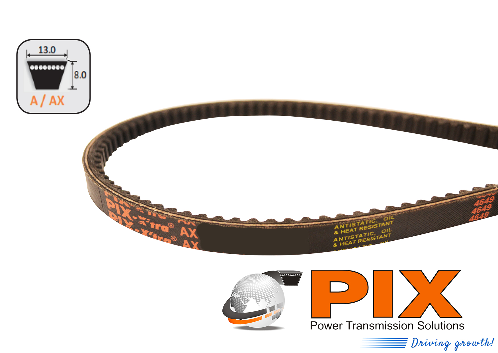 VEE BELT RAW EDGE COGGED PIX AX32 / 843MM PITCH / 863MM OUTS