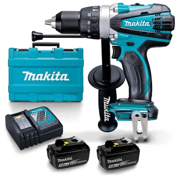 MAKITA DHP458RFE 18V HEAVY DUTY HAMMER DRIVER DRILL KIT - INCLUDES 2 X 3.0AH