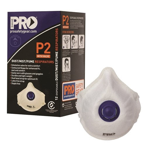 P2 RESPIRATOR WITH VALVE BOX OF 12