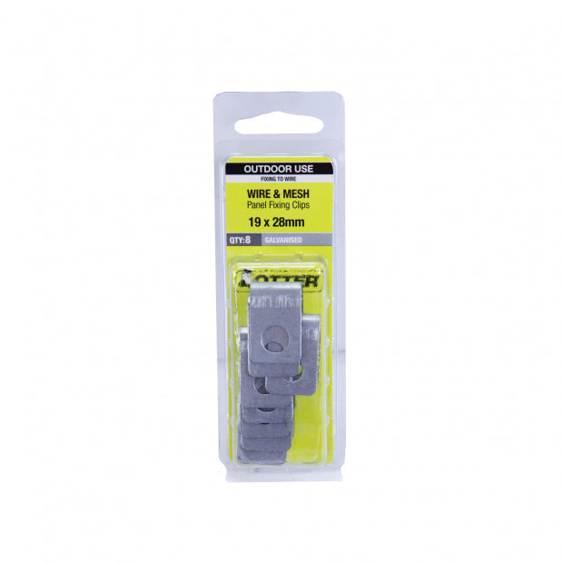 PANEL FIXING CLIPS GALV 19 X 28MM (PACK OF 8)