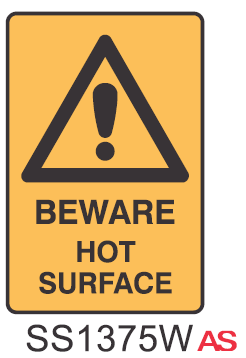 SIGNAGE - BEWARE HOT SURFACE 300X450