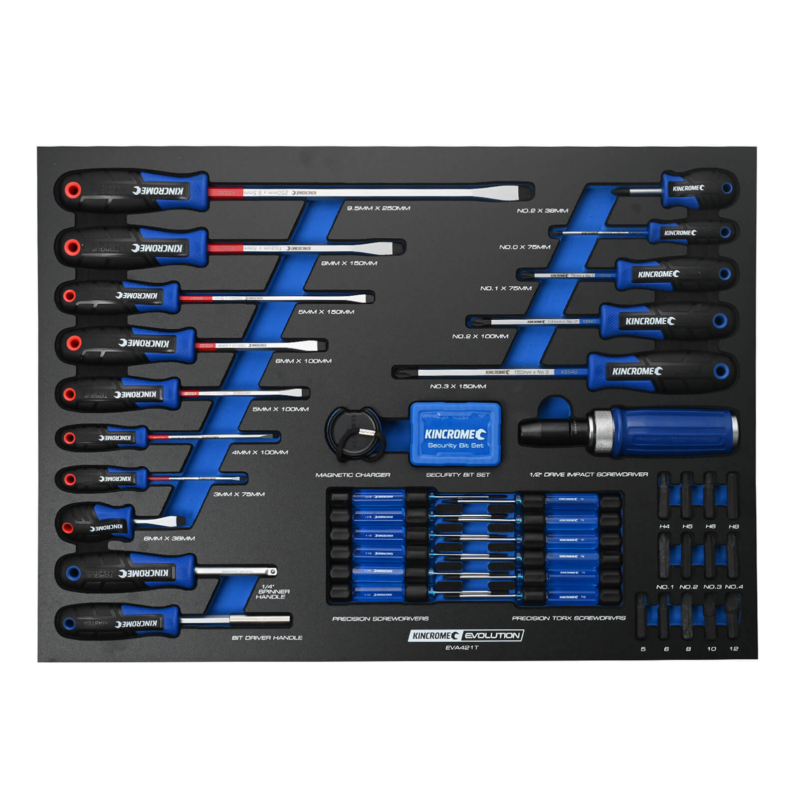 KINCROME  EVA421T EVA TRAY TORQUEMASTER SCREWDRIVER 75 PIECE