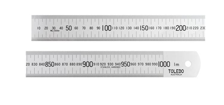 SINGLE SIDED METRIC RULE 1000MM