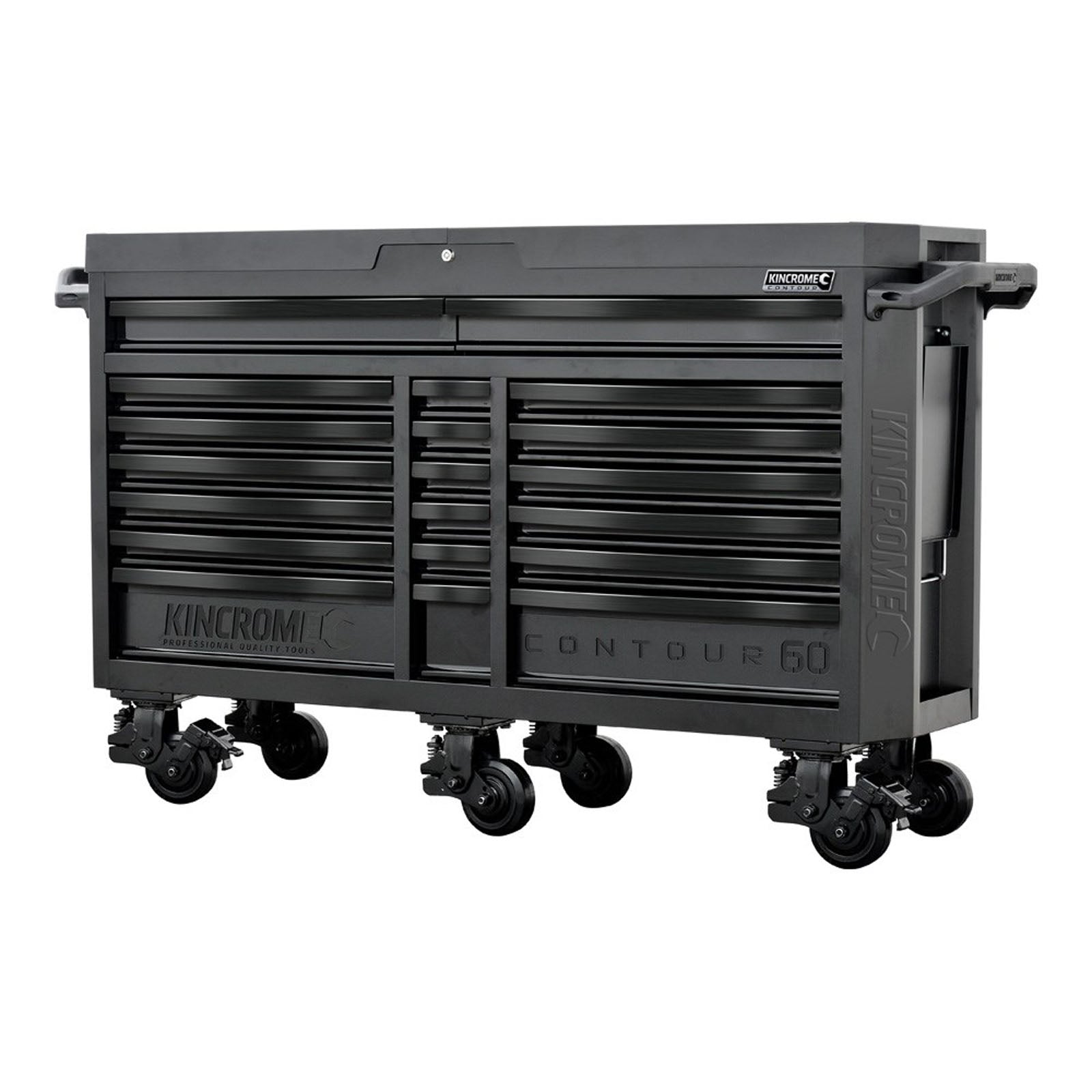 KINCROME K7862 CONTOUR SUPER WIDE TOOL TROLLEY 20 DRAWER BLACK SERIES