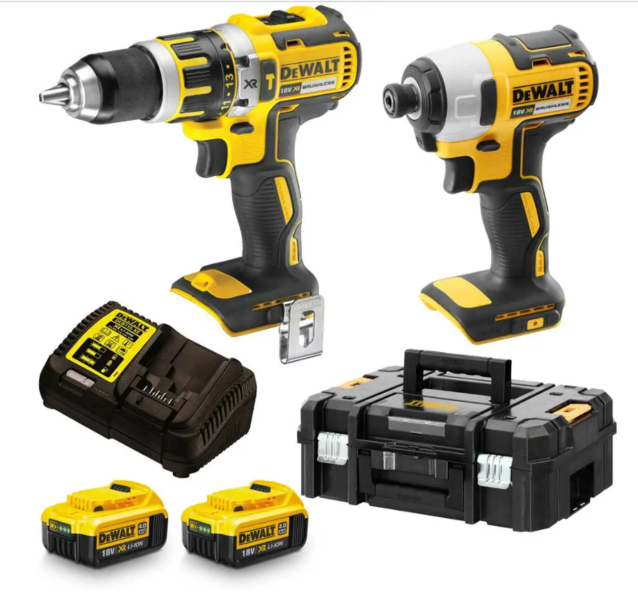 DEWALT DCK2066M2T-XE 18V 2 PCE COMBO KIT DRILL+DRIVER 4.0AHX2 CHARGER