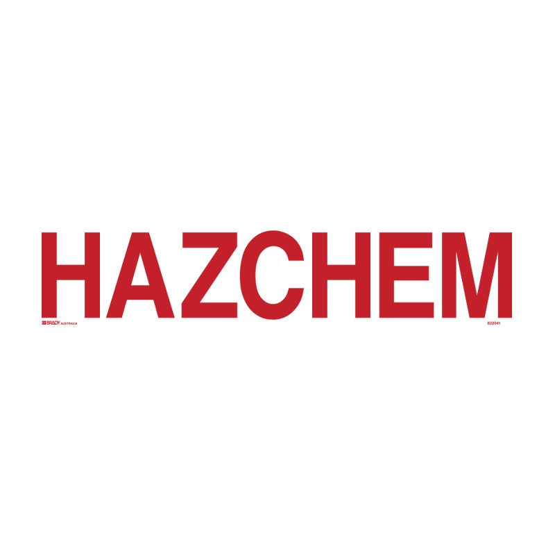 HAZCHEM PLACARD 125 X 600MM