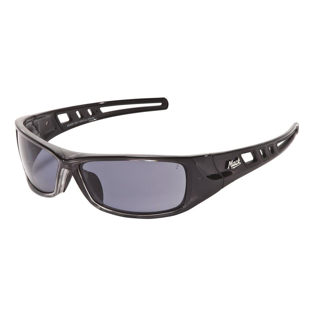 B-DOUBLE SAFETY SPEC BLK SILVER FRAME SMOKE POLARISED LENS